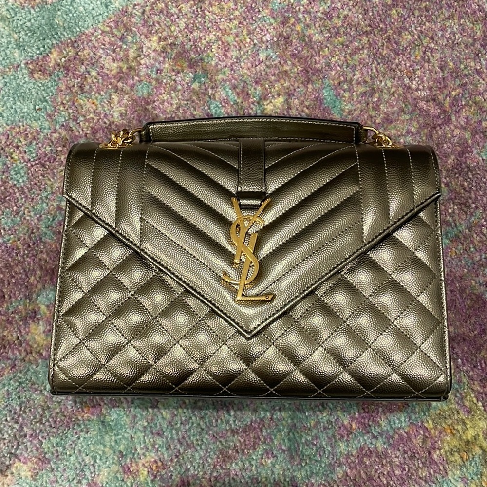 Brand new Metallic Saint Laurent Medium Envelope Bag